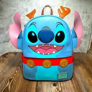 Disney Loungefly Reindeer Stitch Xmas Mini Backpack NWT​